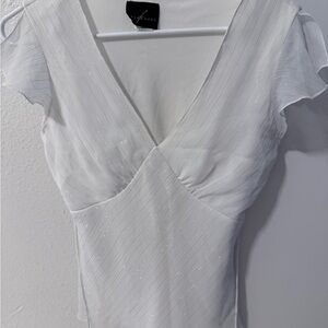 Chic White V-Neck Bodysuit